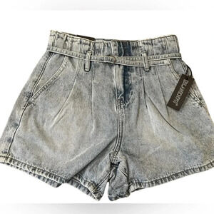 NWT Blank NYC Pay Back A Line Belted Jean Shorts